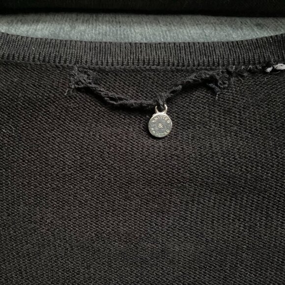 Anthropologie Knitted & Knotted Cropped Cardigan, Black/Sequin, Size S - Picture 4 of 6